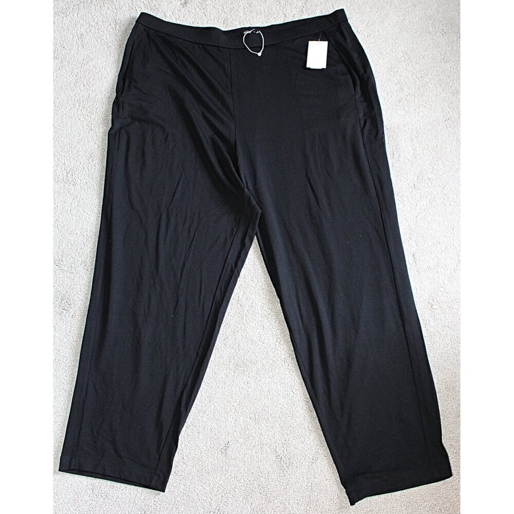 Eileen Fisher NWOT - Slouchy Ankle Pants in Fine Tencel Jersey, Black, 2X Plus